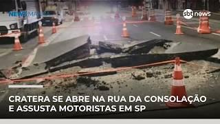 Cratera se abre na Rua da Consolação e assusta motoristas em SP | #NewsManhã