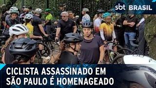 Ciclistas prestam homenagem a ciclista morto em assalto na Zona Oeste de SP | SBT Brasil (14/02/25)