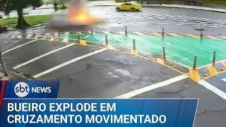 Bueiro explode na Praia de Botafogo, no Rio de Janeiro | #SBTNews (28/12/24)