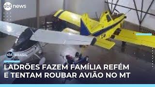 Criminosos fazem família refém em fazenda e tentam levar avião no Mato Grosso | #SBTBrasil