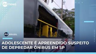 Polícia apreende adolescente suspeito de atacar ônibus em São Paulo | #SBTBrasil 