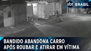 Mulher é baleada durante assalto na Grande São Paulo | SBT Brasil (26/03/25)