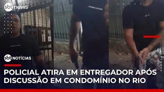Policial penal atira em entregador após discussão em frente a condomínio, no Rio  | #SBTNotícias