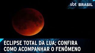 Cidades do Brasil puderam acompanhar o primeiro eclipse total da Lua de 2025 | SBT Brasil (14/03/25)