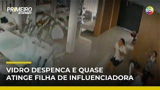 Vidro de janela despenca e quase atinge filha de influenciadora no RJ | #PrimeiroImpacto