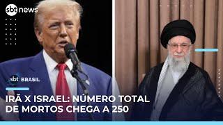 Trump pede rendição total e diz saber onde está o líder supremo do Irã | #SBTBrasil