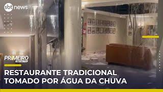 Temporal derruba teto e inunda tradicional restaurante de Curitiba | Primeiro Impacto (22/05/25)