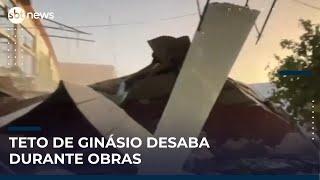 Teto de ginásio em obras em Vitória desaba e local é interditado | #SBTNews Manhã (20/05/25)