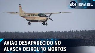 Autoridades tentam recuperar destroços de avião que caiu no Alasca | SBT Brasil (08/02/25)