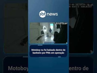 Vídeo mostra PMs atirando em motoboy nu e desarmado durante operação em Santos | #SBTBrasil