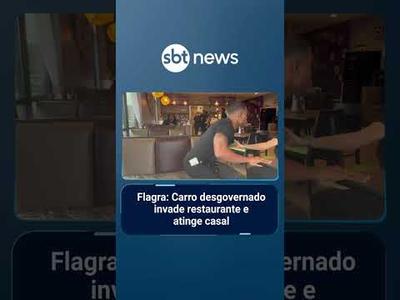 Carro desgovernado invade restaurante e atinge casal de influenciadores | #SBTManhã