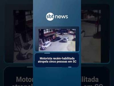 Motorista recém-habilitada atropela cinco pessoas em SC | #SBTNotícias