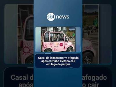 Casal de idosos morre afogado após carrinho elétrico cair em lago de parque | #SBTNotícias