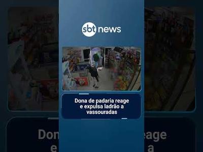 Dona de padaria reage a assalto e expulsa ladrão a vassouradas | #SBTManhã