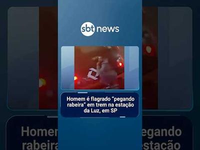 Homem é flagrado “pegando rabeira” em trem na estação da Luz, em SP | #PrimeiroImpacto