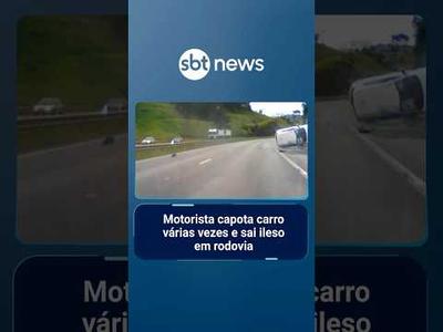 Motorista capota carro várias vezes e sai ileso em rodovia de SP