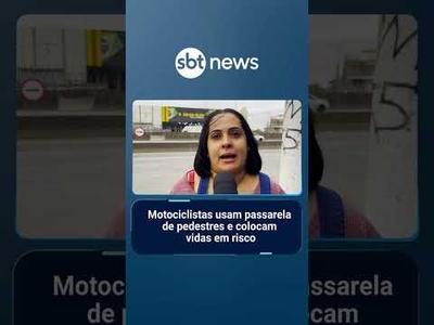 SP: Motociclistas usam passarela de pedestres e colocam vidas em risco | #SBTManhã