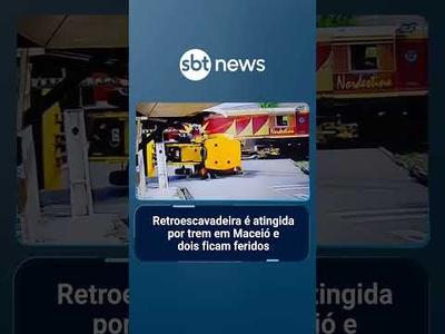 Retroescavadeira é atingida por trem em Maceió e dois ficam feridos | #SBTManhã