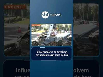 Influenciadores Bia Miranda e Gato Preto se envolvem em acidente com carro de luxo | #SBTManhã