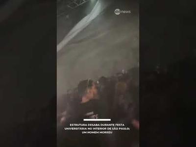 Estrutura desaba durante festa universitária em Presidente Prudente (SP); um homem morreu