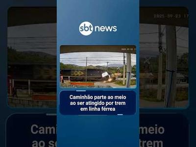 Caminhão é atingido por trem após atravessar linha férrea em Vassouras (RJ) | #PrimeiroImpacto