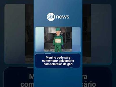 Menino pede para comemorar aniversário com temática de gari | #SBTNoticias