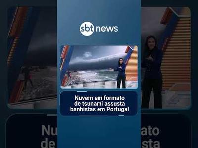 Nuvem em formato de tsunami assusta banhistas em Portugal | #SBTManhã