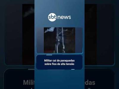 Militar cai sobre fios de alta tensão após salto de paraquedas em Anápolis (GO) | #SBTBrasil