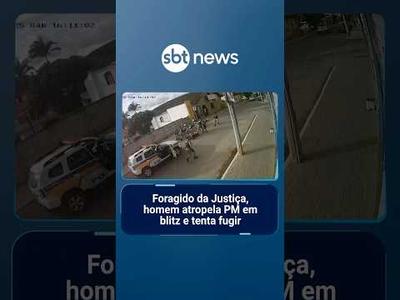 Foragido da Justiça, homem atropela PM em blitz e tenta fugir | #SBTNotícias