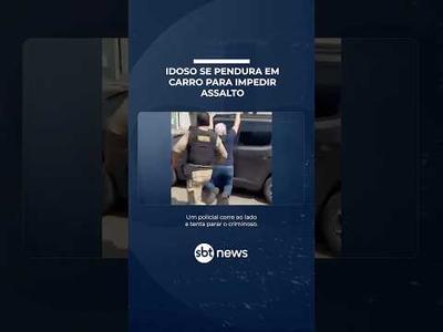 Idoso se agarra a carro para impedir roubo durante perseguição policial em MG | #SBTManha