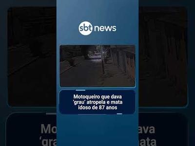 Motoqueiro que dava 'grau' atropela e mata idoso de 87 anos | #SBTNoticias