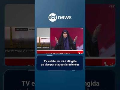 Ataque israelense atinge TV estatal do Irã durante programa ao vivo | #SBTBrasil