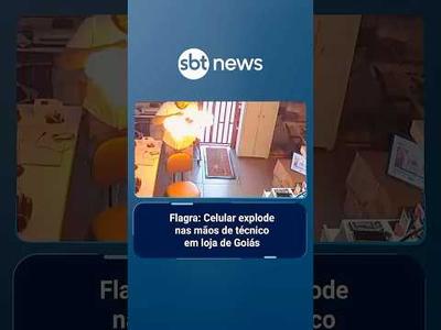 Flagra: Celular explode nas mãos de técnico em loja de Goiás