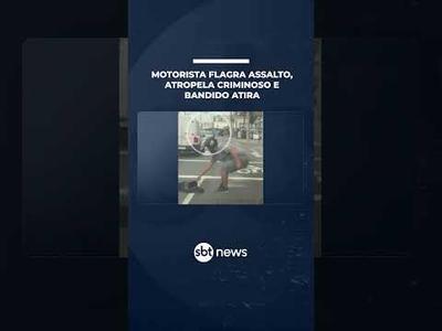 Motorista atropela criminoso durante tentativa de assalto e é alvo de tiros no Rio | #SBTNotícias