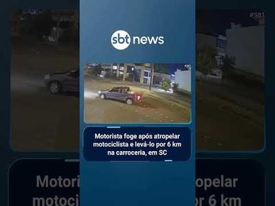 Motorista foge após atropelar motociclista e levá-lo por 6 km na carroceria, em SC | #SBTBrasil
