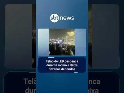 Telão de LED despenca durante rodeio em SC e deixa dezenas de feridos | #SBTManhã