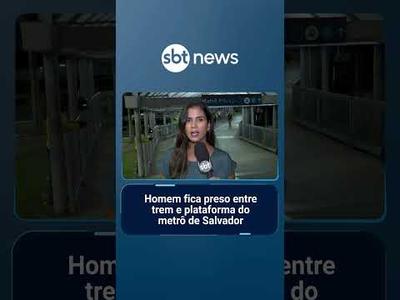 Homem fica preso entre trem e plataforma do metrô de Salvador | #SBTNotícias