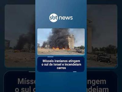 Mísseis iranianos atingem o sul de Israel e incendeiam carros | #SBTManhã
