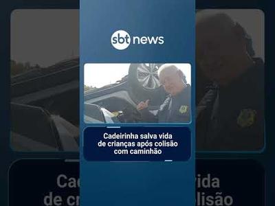 Cadeirinha salva vida de crianças após colisão com caminhão | #SBTManhã