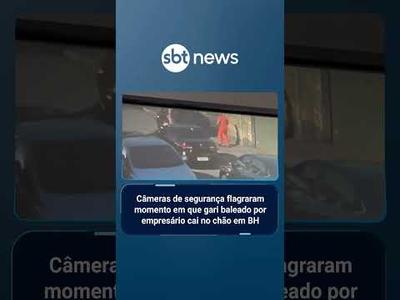 Câmeras de segurança flagraram momento em que gari baleado por empresário cai no chão em BH
