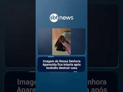 Imagem de Nossa Senhora Aparecida fica intacta após incêndio destruir casa no RS | #SBTNotícias
