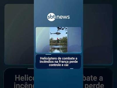 Helicóptero de combate a incêndios na França perde controle e cai | #SBTManhã