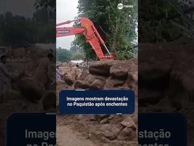 Imagens mostram destruição no Paquistão após enchentes; número de mortos passa de 350 | #SBTNews