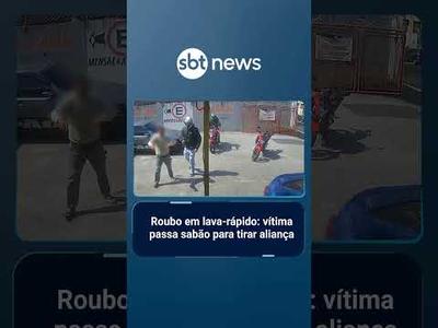 Vítima de roubo em lava-rápido passa sabão na mão para tirar aliança | #SBTManhã