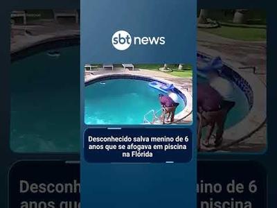 Desconhecido salva menino de 6 anos que se afogava em piscina na Flórida | #SBTNoticias 2ª Edição