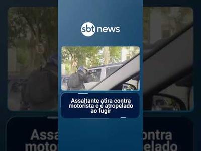 Flagra: Assaltante atira contra motorista e é atropelado ao fugir