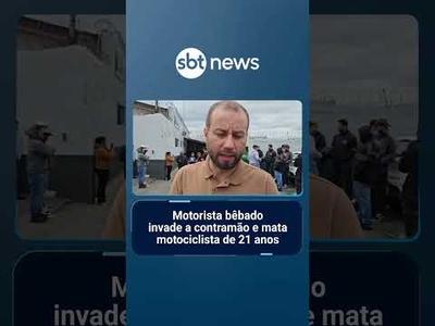 Motorista bêbado invade a contramão e mata motociclista de 21 anos | #SBTNotícias