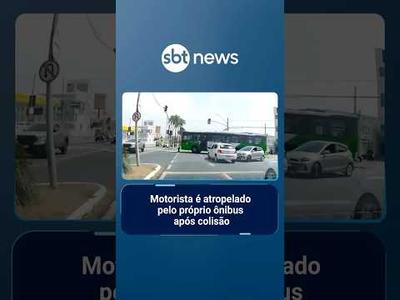 Motorista é atropelado pelo próprio ônibus após colisão em Campinas (SP) | #SBTManhã