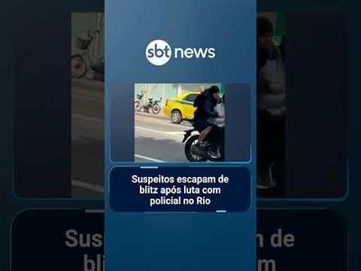 Flagra: Suspeitos escapam de blitz após luta com policial no Rio | #PrimeiroImpacto