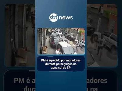 PM é agredido por moradores durante perseguição na zona sul de SP | #SBTManhã